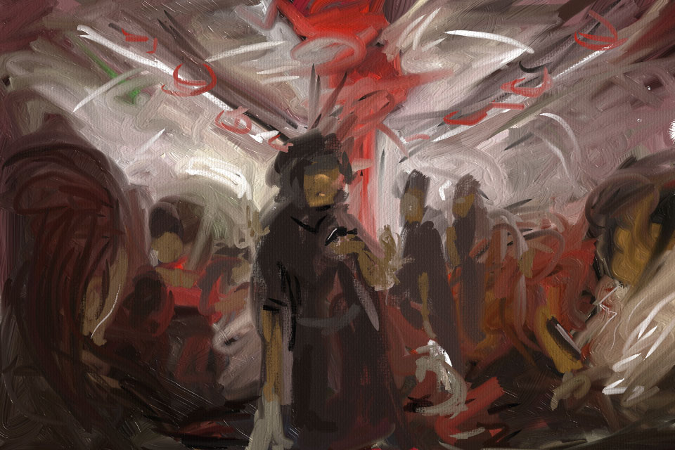 painting on the subway