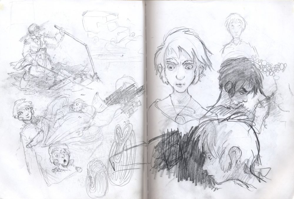 sketchbook drawing boy