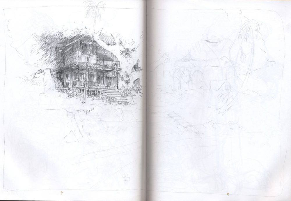sketchbook drawing memories of costa rica