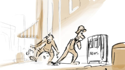 Dick and Don Storyboard: In the news scene