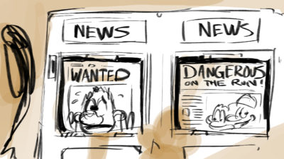 Dick and Don Storyboard: In the news scene