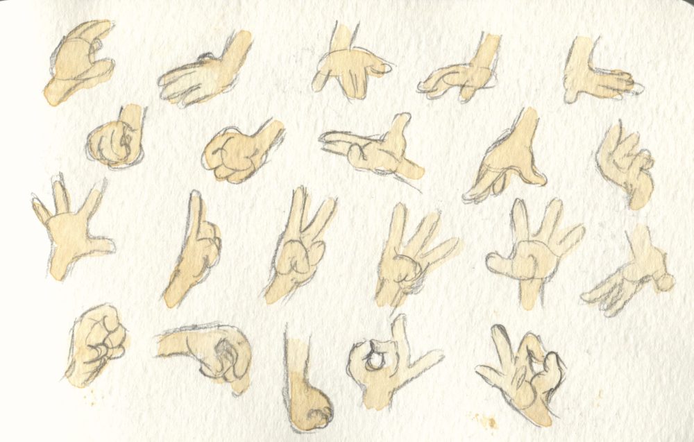 cartoon hand studies