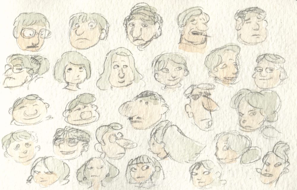 cartoon head studies