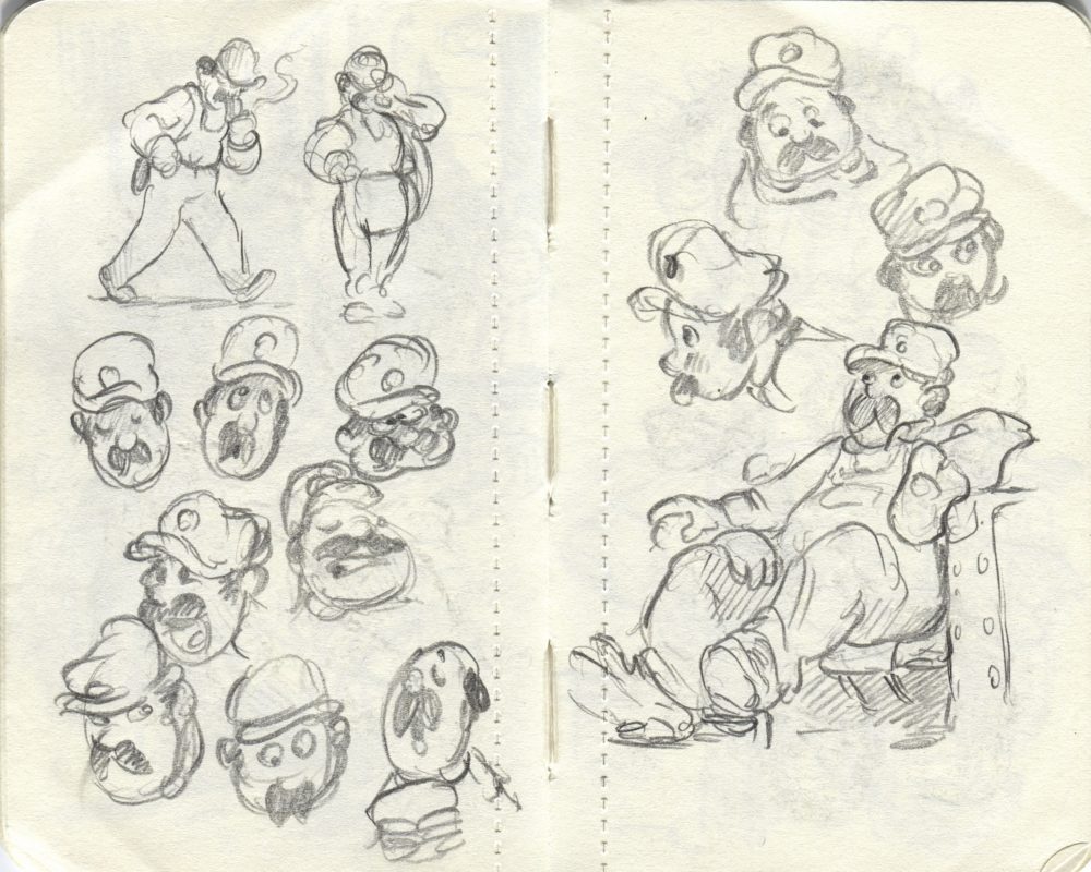 man sketches