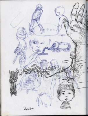 Sketchbook drawing circa 2007, from the Red Sketchbook by Sterling Sheehy