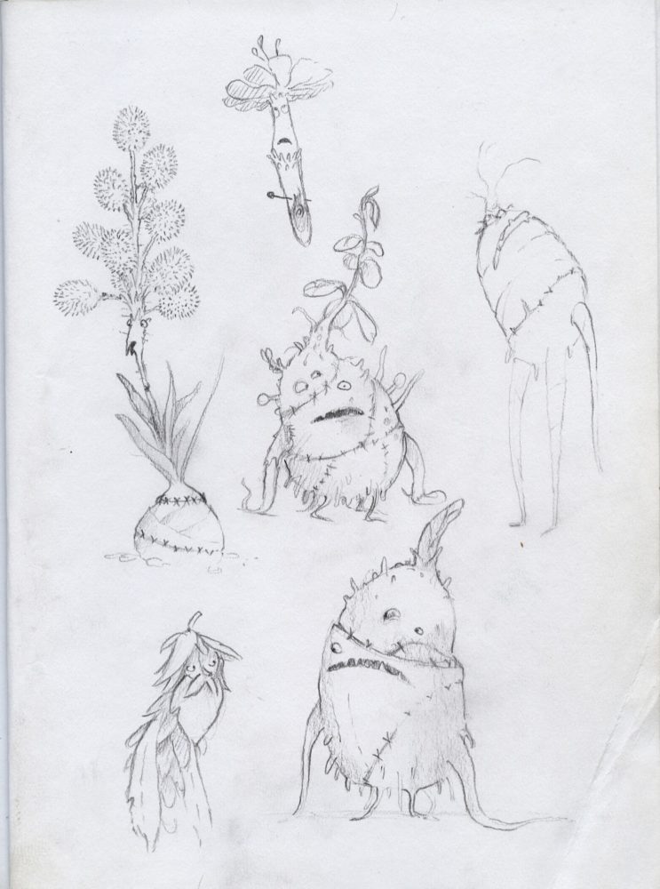 plant creature drawing