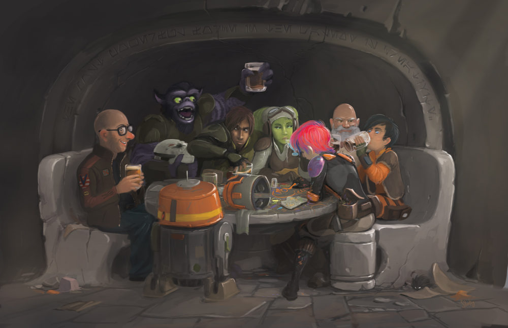 Star Wars Rebels crew painting